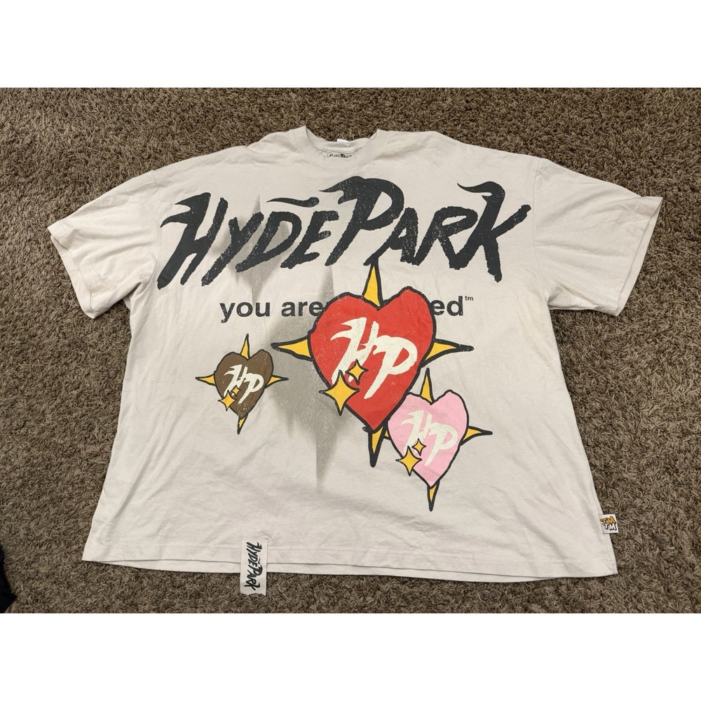 Hyde Park You Aren't Invited 100% Cotton Graphic Tee Hearts Stars Men's Sz 4XL